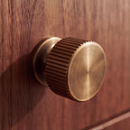 Solid Brass Antique Bronze Knurled Cabinet Hardware Set (Knobs & Pulls)