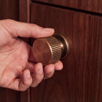 Solid Brass Antique Bronze Knurled Cabinet Hardware Set (Knobs & Pulls)