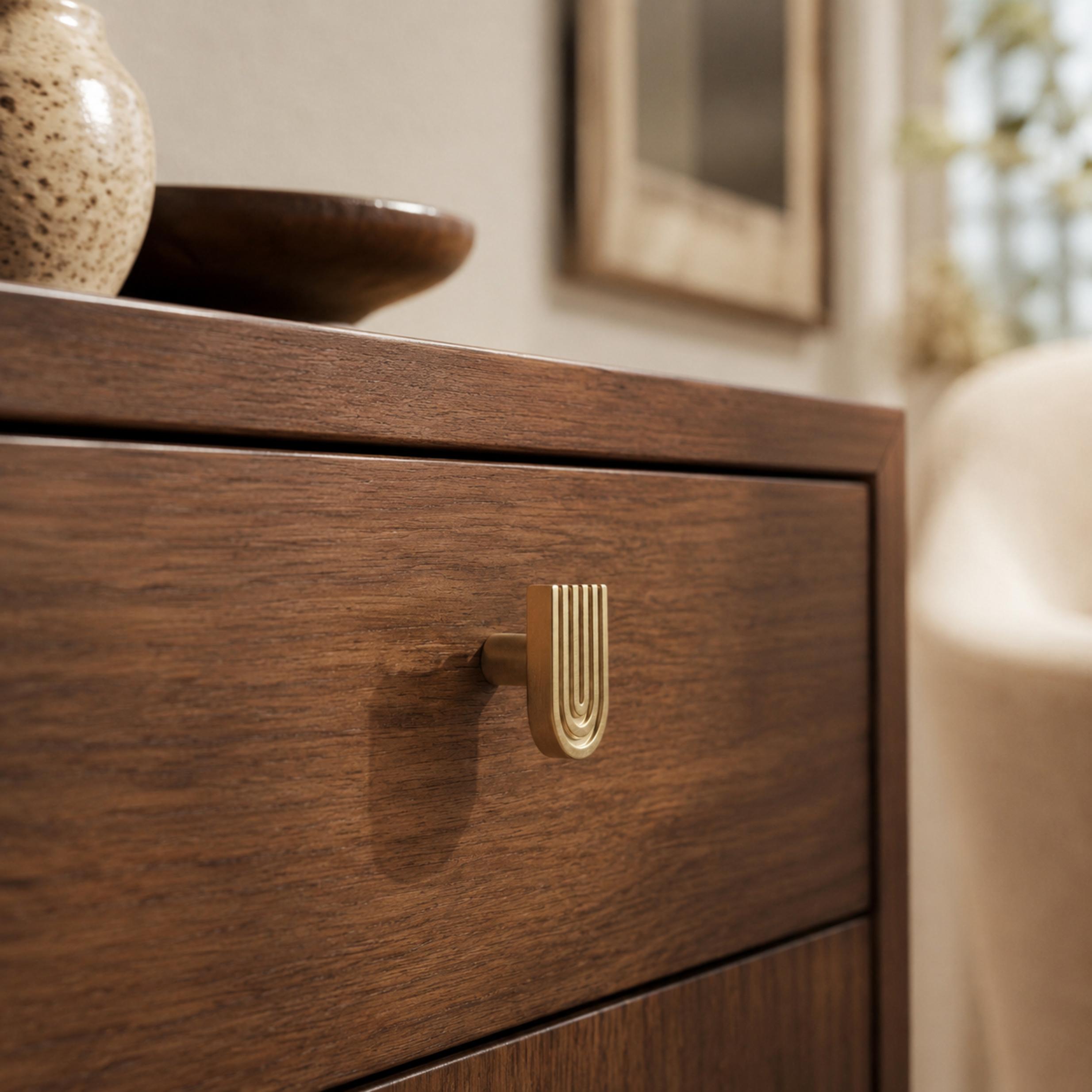 Solid Brass Art Deco Cabinet Knobs & Pulls (Multiple Sizes)