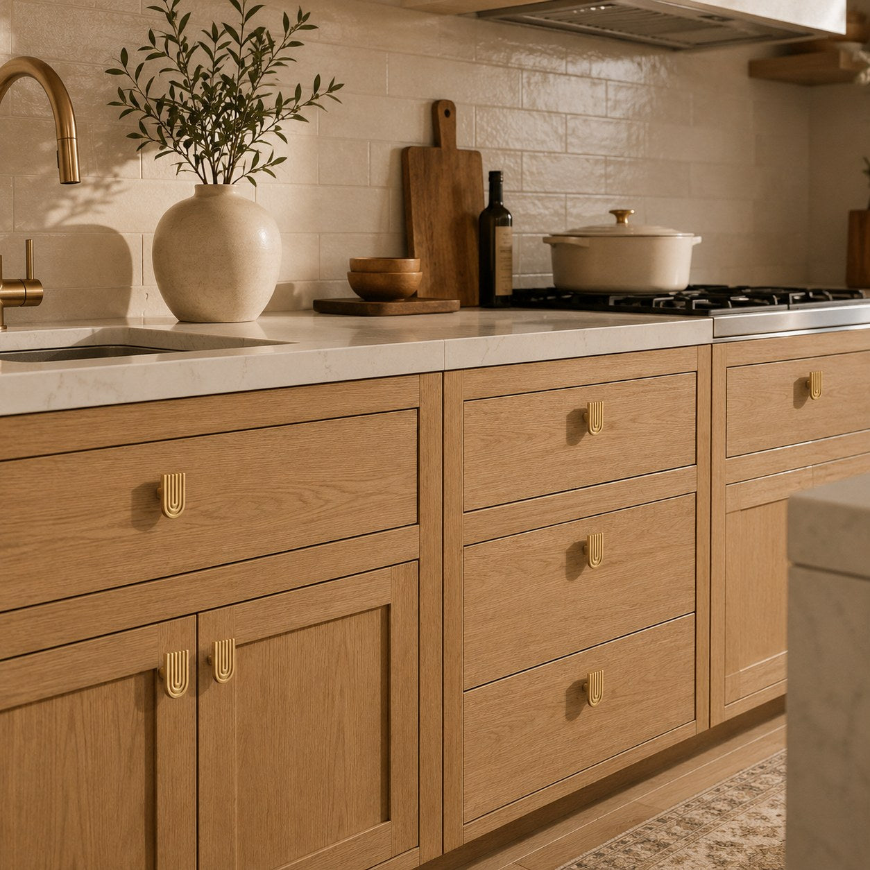 Solid Brass Art Deco Cabinet Knobs & Pulls (Multiple Sizes)