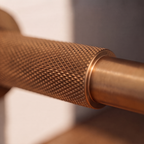 Solid Brass Knurled Door Stop (Rubber-Capped Tip)