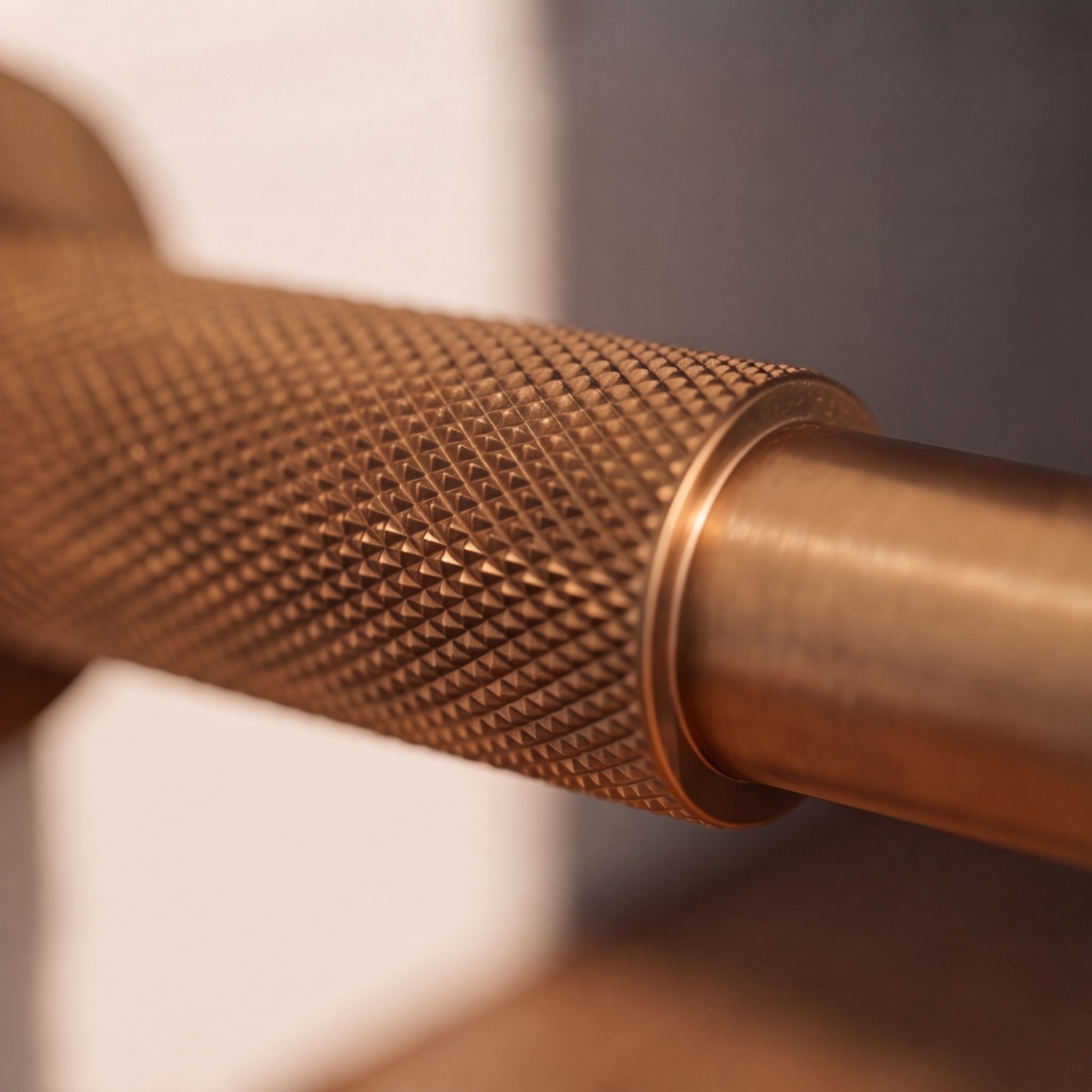 Solid Brass Knurled Door Stop (Rubber-Capped Tip)