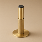 Solid Brass Knurled Door Stop (Rubber-Capped Tip)