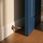 Solid Brass Knurled Door Stop (Rubber-Capped Tip)