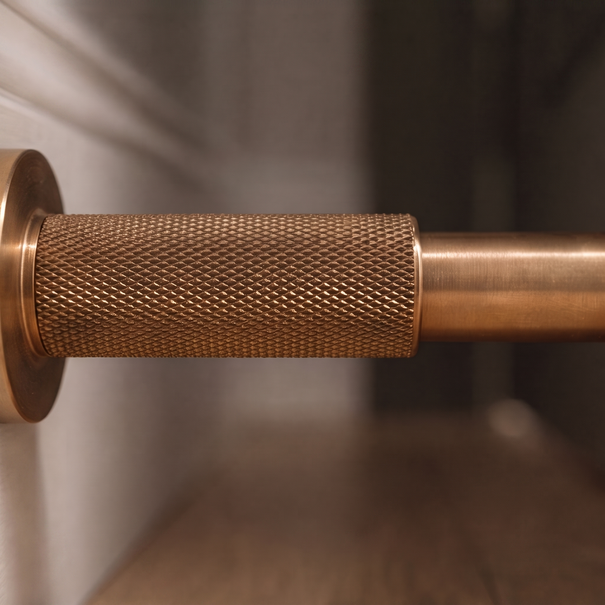 Solid Brass Knurled Door Stop (Rubber-Capped Tip)