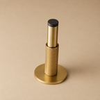 Solid Brass Knurled Door Stop (Rubber-Capped Tip)