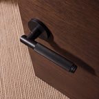 Solid Brass Knurled Grip Door Handle Set (Emergency-Access Lock)
