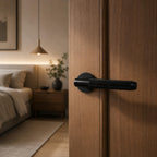 Solid Brass Knurled Grip Door Handle Set (Emergency-Access Lock)