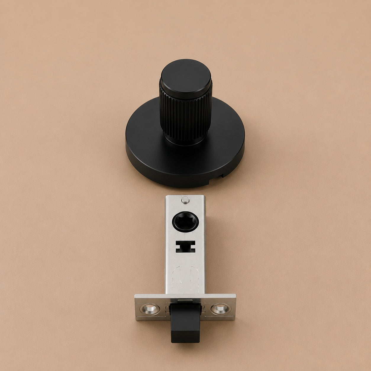 Solid Brass Knurled Grip Door Handle Set (Emergency-Access Lock)