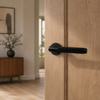 Solid Brass Knurled Grip Door Handle Set (Emergency-Access Lock)