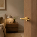 Solid Brass Knurled Grip Door Handle Set (Emergency-Access Lock)