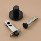 Solid Brass Knurled Grip Door Handle Set (Emergency-Access Lock)