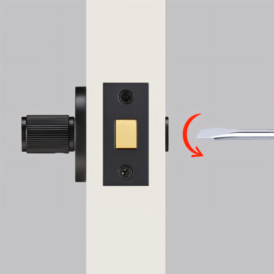 Solid Brass Knurled Grip Door Handle Set (Emergency-Access Lock)
