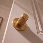 Solid Brass Knurled Grip Interior Door Handle Set (Privacy Lock)