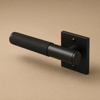 Solid Brass Knurled Lever Interior Door Handle (Square Or Round Rosette)