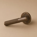 Solid Brass Knurled Lever Interior Door Handle (Square Or Round Rosette)