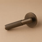 Solid Brass Knurled Lever Interior Door Handle (Square Or Round Rosette)