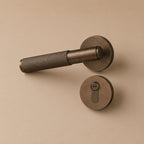 Solid Brass Knurled Lever Interior Door Handle (Square Or Round Rosette)