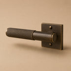 Solid Brass Knurled Lever Interior Door Handle (Square Or Round Rosette)