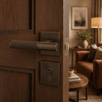 Solid Brass Knurled Lever Interior Door Handle (Square Or Round Rosette)