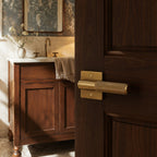 Solid Brass Knurled Lever Interior Door Handle (Square Or Round Rosette)