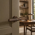 Solid Brass Knurled Lever Interior Door Handle (Square Or Round Rosette)