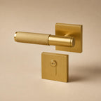 Solid Brass Knurled Lever Interior Door Handle (Square Or Round Rosette)