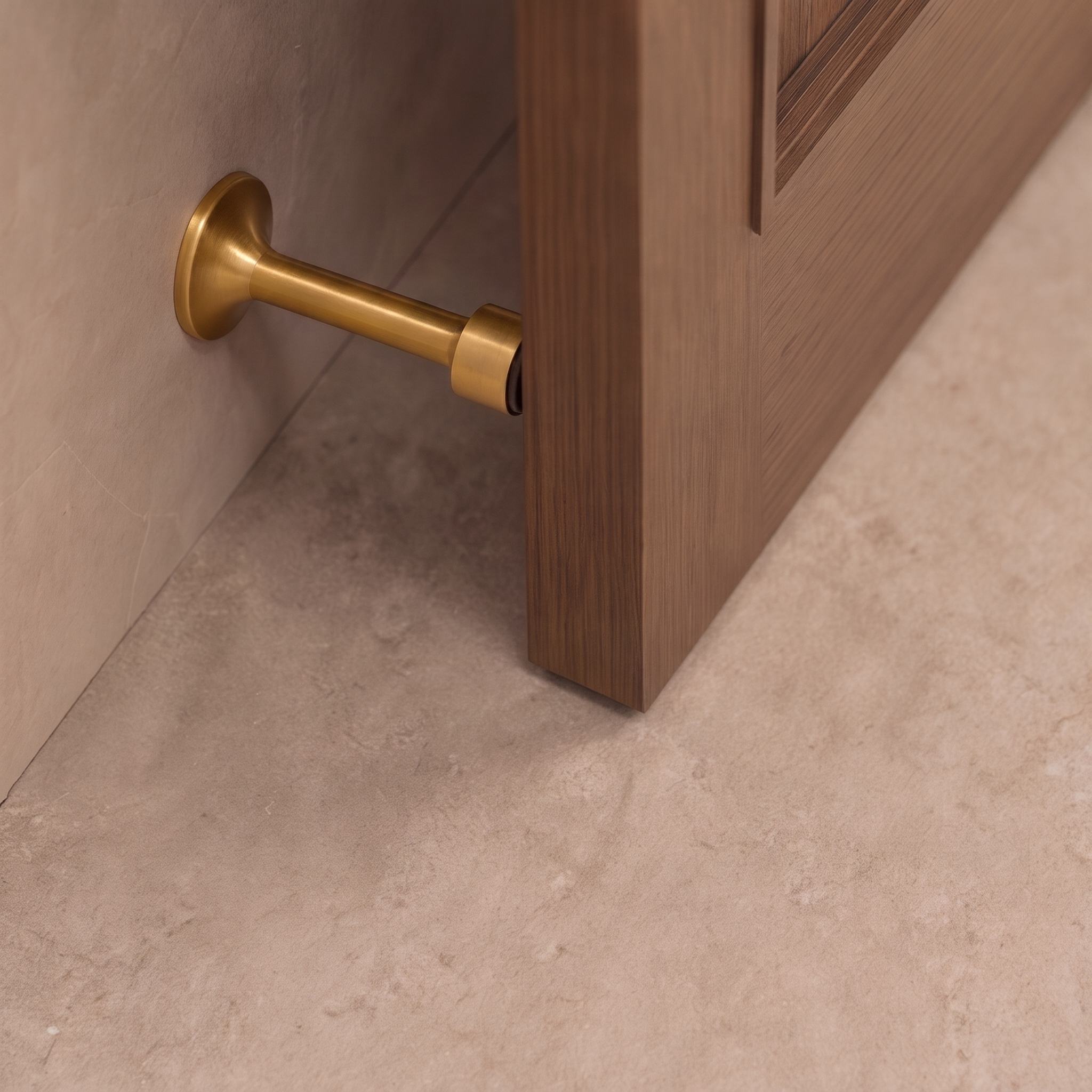 Solid Brass Rubber-Tip Door Stop (Dual Mount)