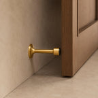 Solid Brass Rubber-Tip Door Stop (Dual Mount)