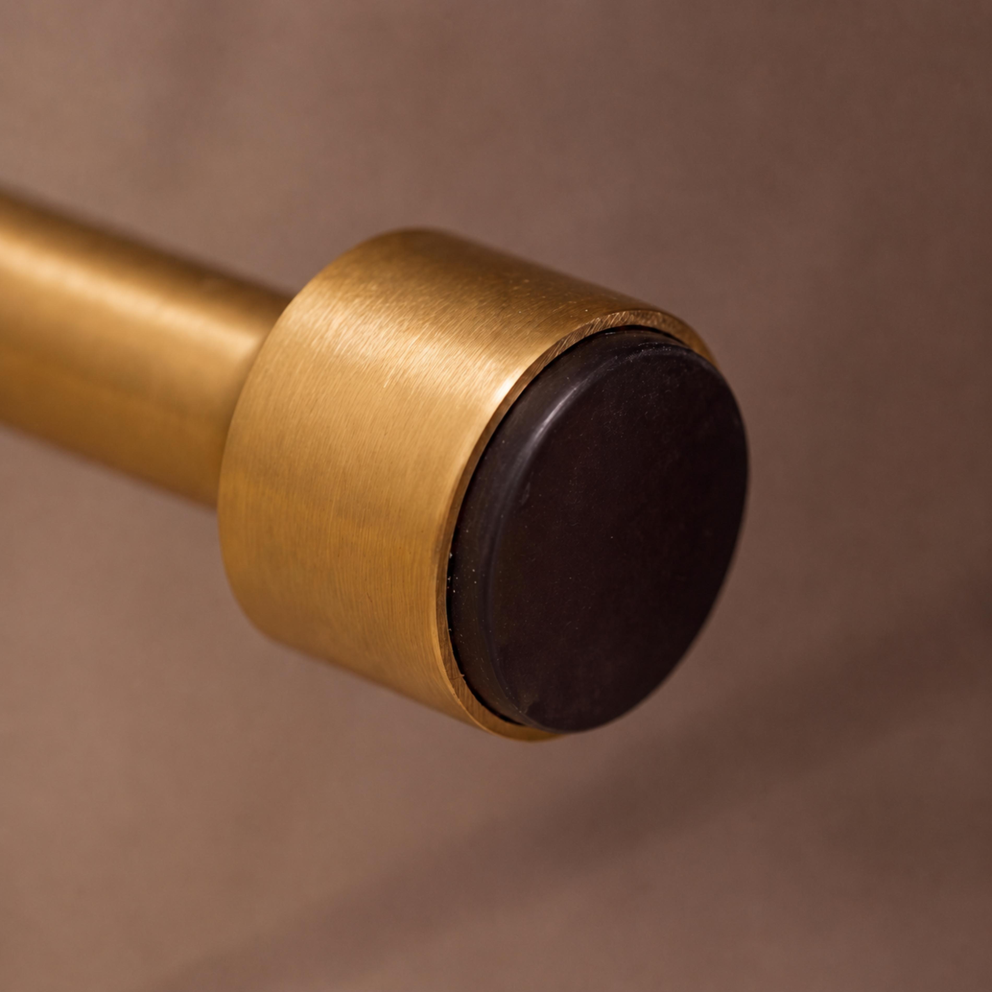 Solid Brass Rubber-Tip Door Stop (Dual Mount)