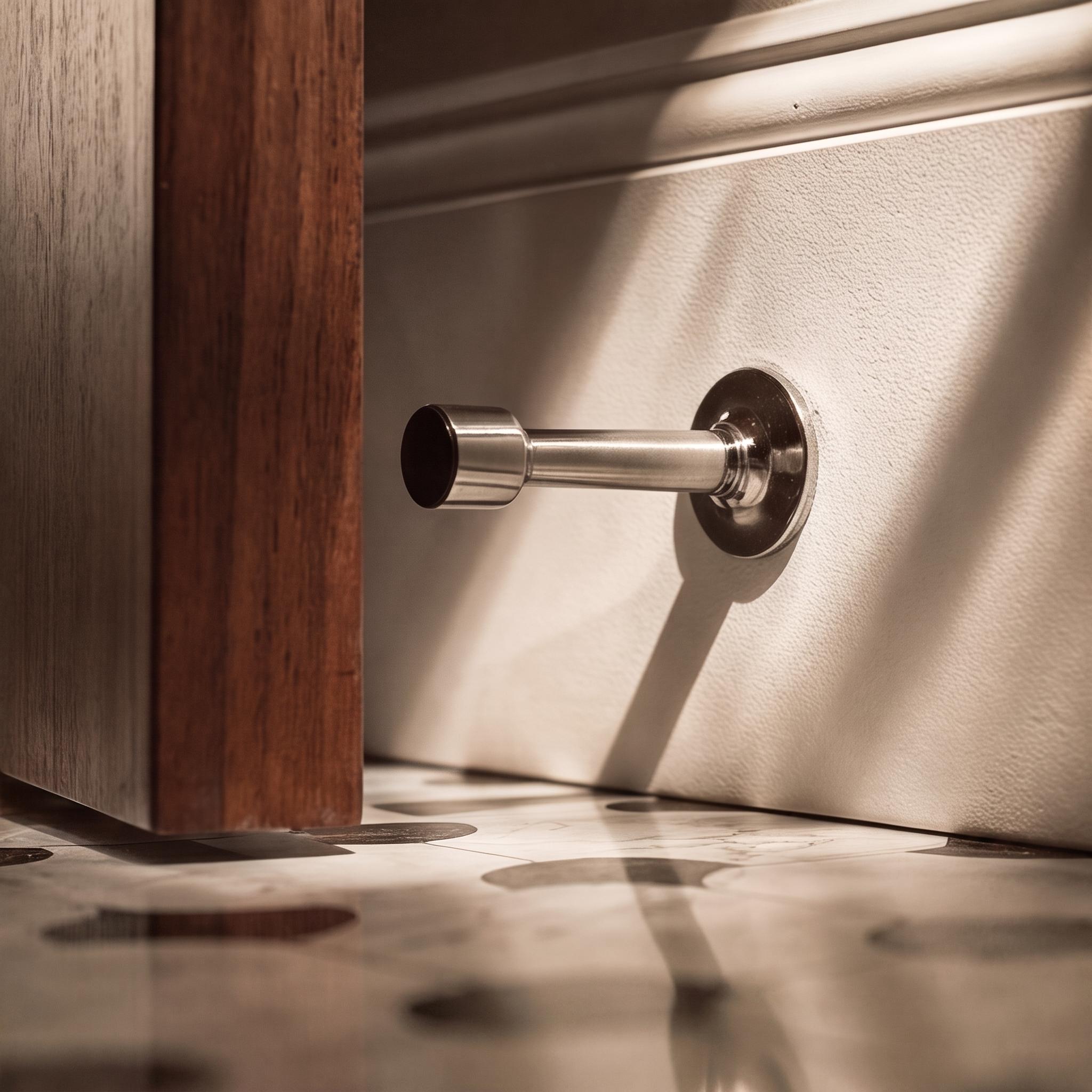 Solid Brass Rubber-Tip Door Stop (Dual Mount)