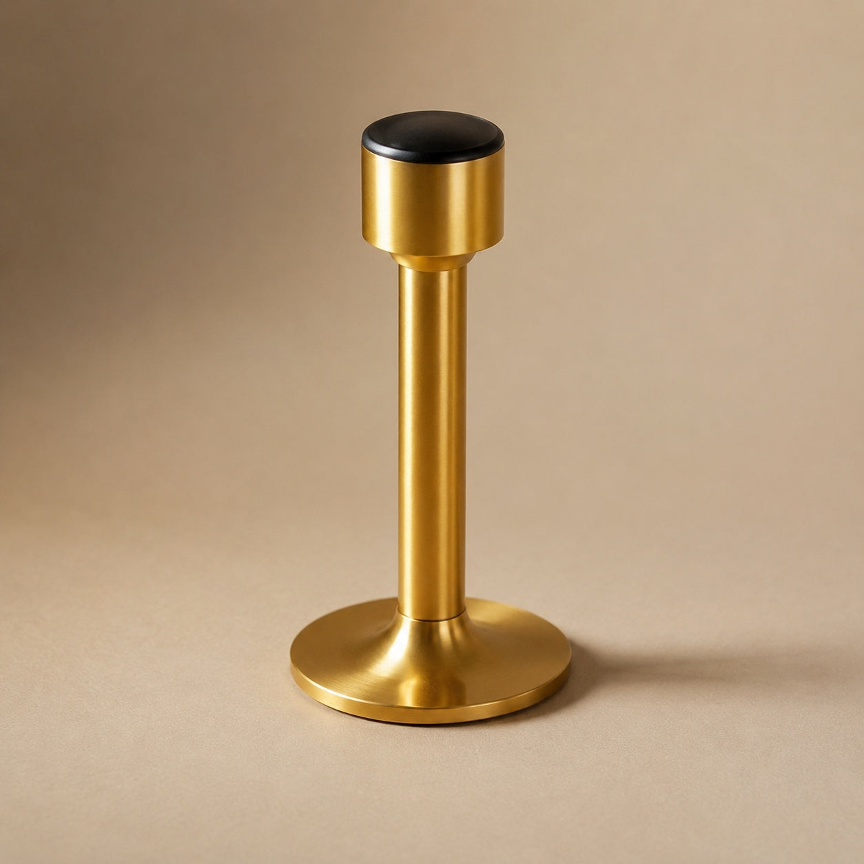 Solid Brass Rubber-Tip Door Stop (Dual Mount)