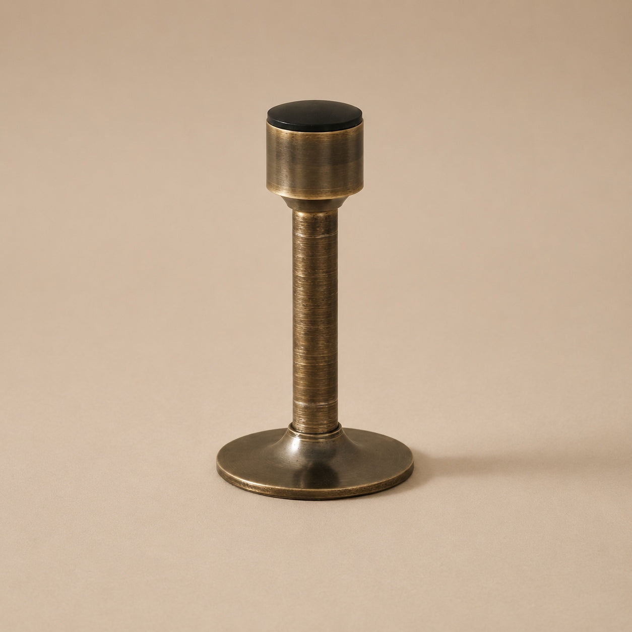 Solid Brass Rubber-Tip Door Stop (Dual Mount)
