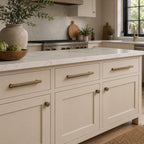 Solid Brass Textured Edge Cabinet Hardware Set (Knobs & Pulls)
