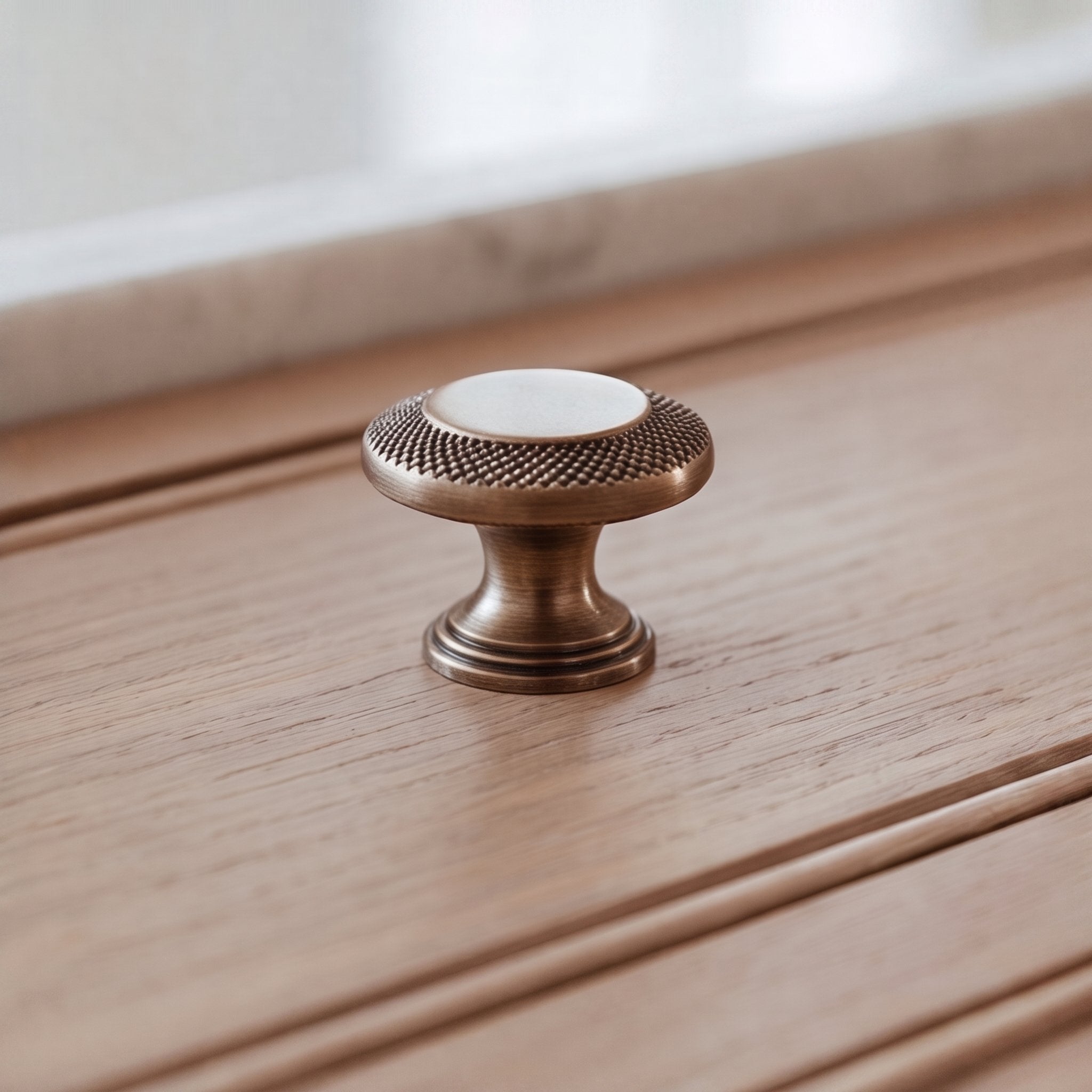 Solid Brass Textured Edge Cabinet Hardware Set (Knobs & Pulls)