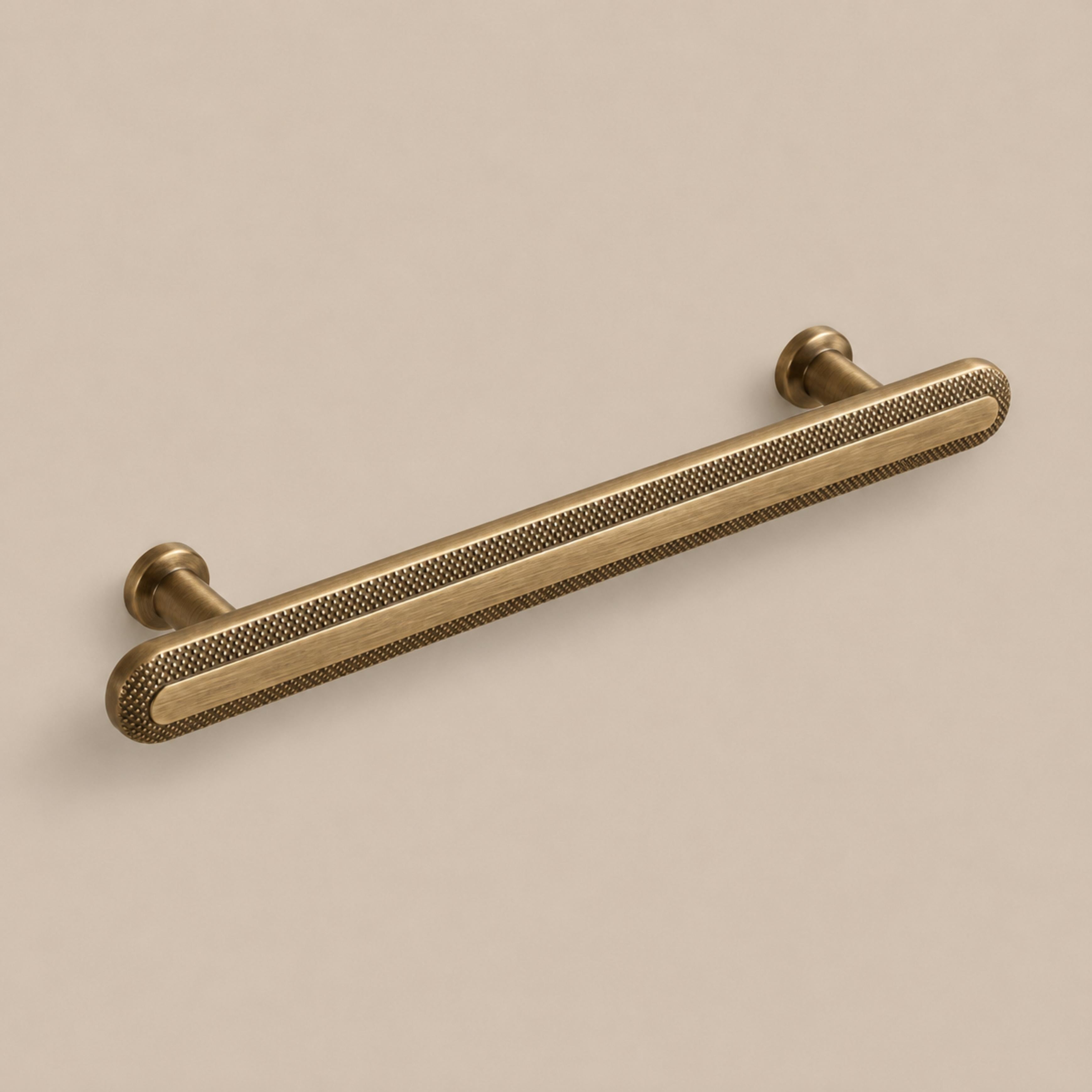 Solid Brass Textured Edge Cabinet Hardware Set (Knobs & Pulls)