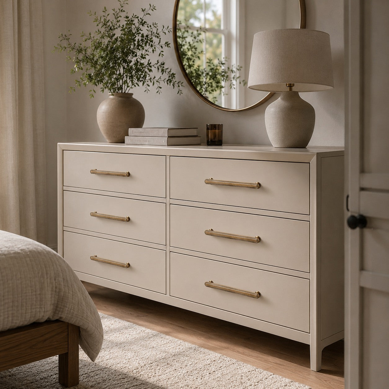 Solid Brass Textured Edge Cabinet Hardware Set (Knobs & Pulls)