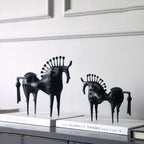 Solid Metal Modern Abstract Horse Sculpture