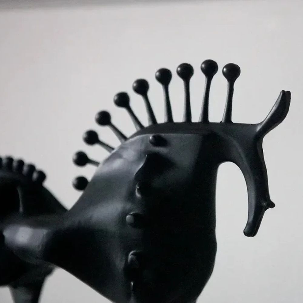 Solid Metal Modern Abstract Horse Sculpture