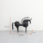 Solid Metal Modern Abstract Horse Sculpture