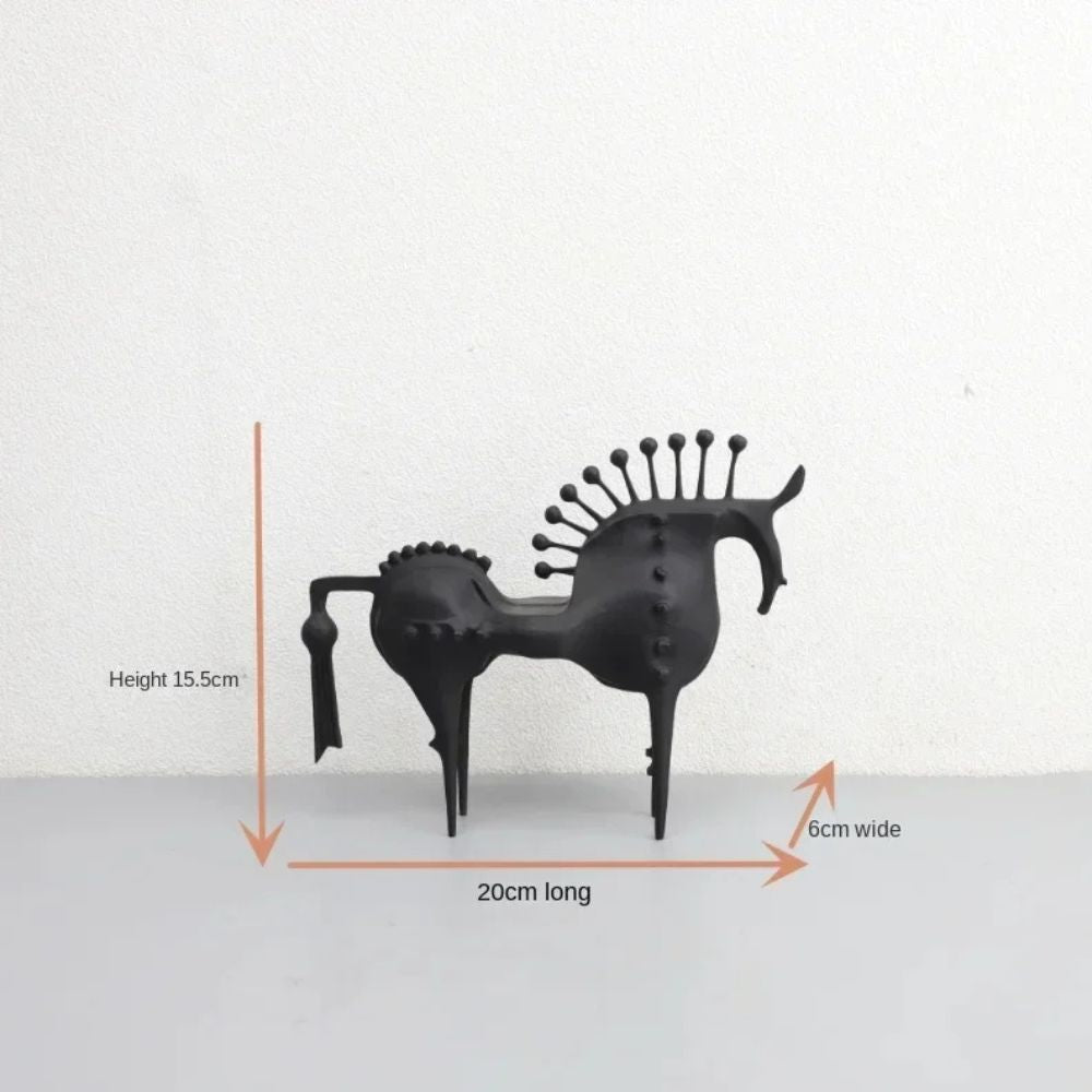 Solid Metal Modern Abstract Horse Sculpture
