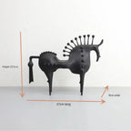 Solid Metal Modern Abstract Horse Sculpture