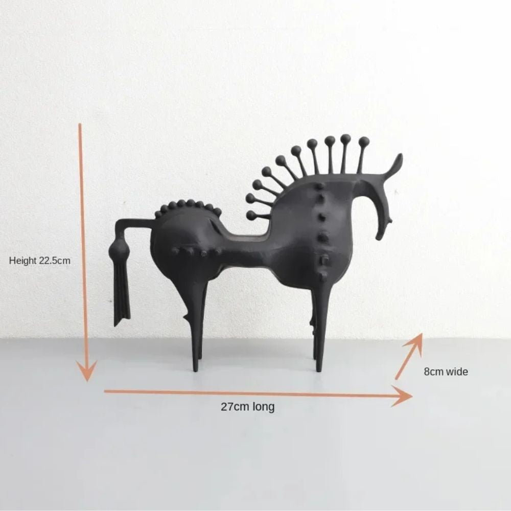 Solid Metal Modern Abstract Horse Sculpture