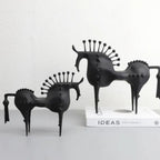 Solid Metal Modern Abstract Horse Sculpture