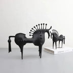 Solid Metal Modern Abstract Horse Sculpture