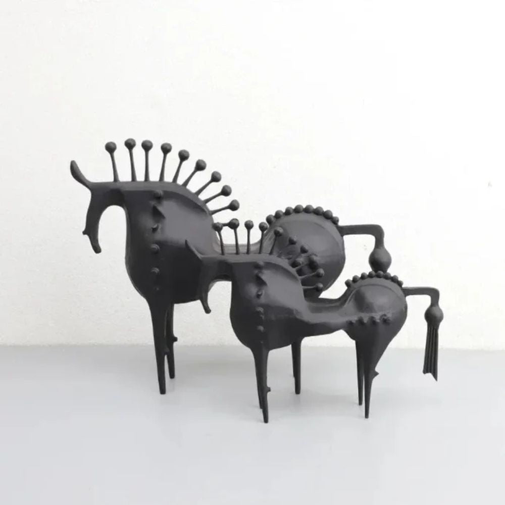 Solid Metal Modern Abstract Horse Sculpture