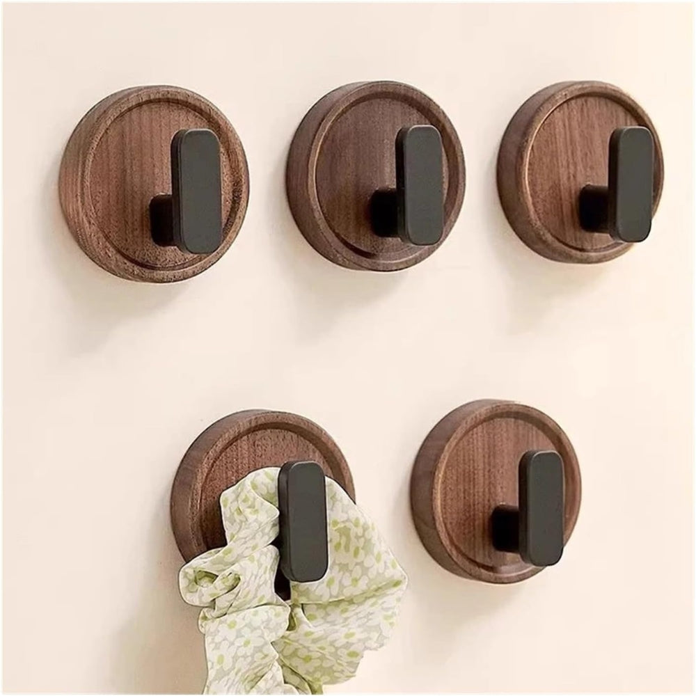 Solid Walnut Self-Adhesive Wall Hook