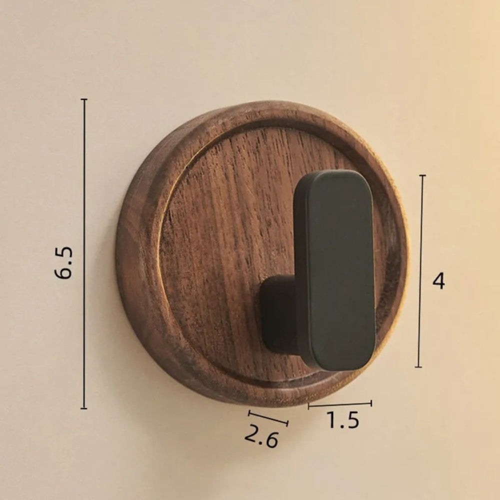 Solid Walnut Self-Adhesive Wall Hook