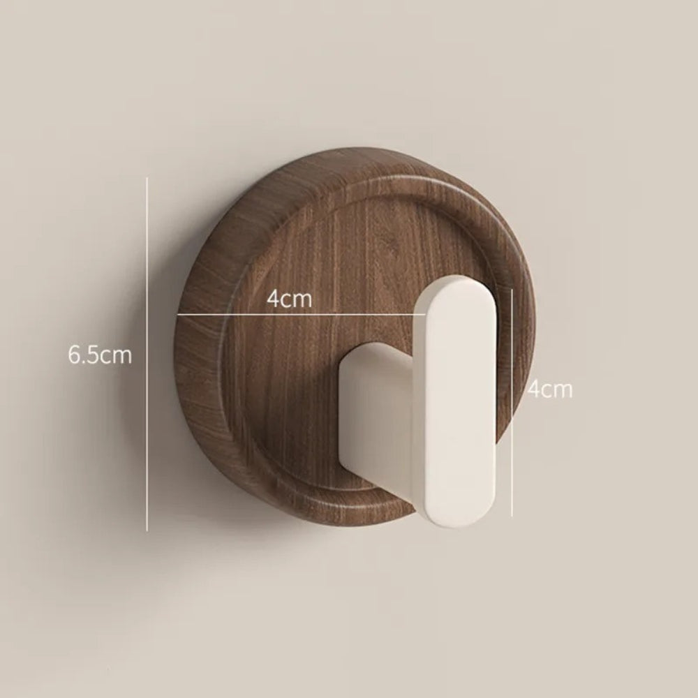 Solid Walnut Self-Adhesive Wall Hook