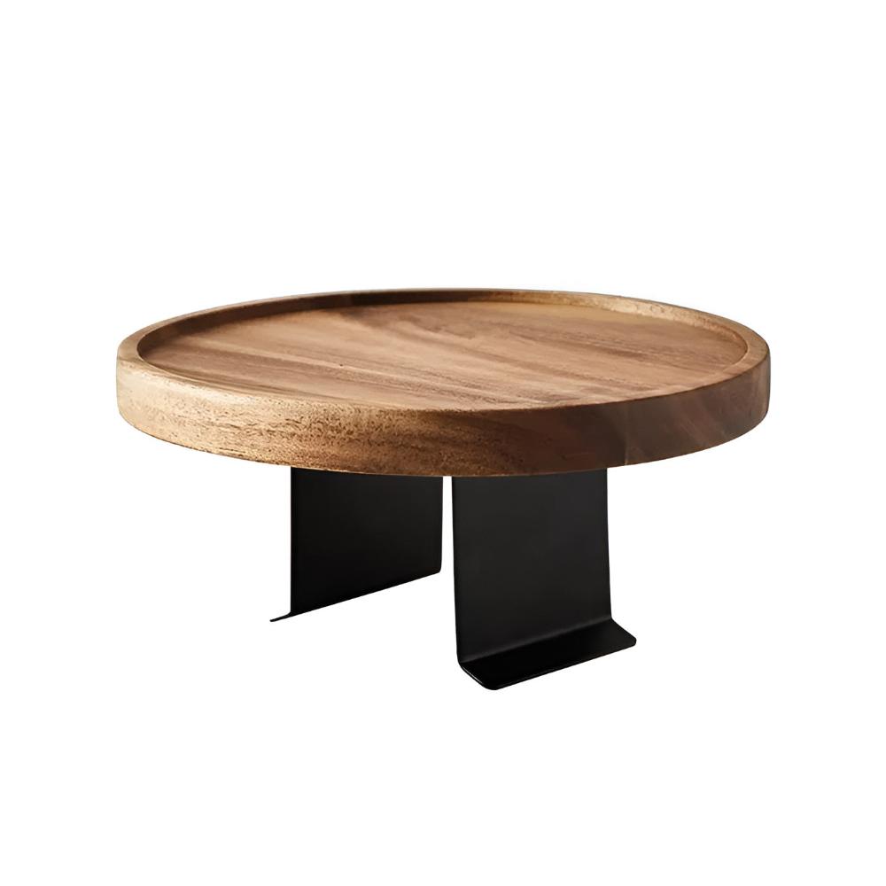 Solid Wood Adjustable Clip-On Sofa Armrest Tray (12 in Diameter)